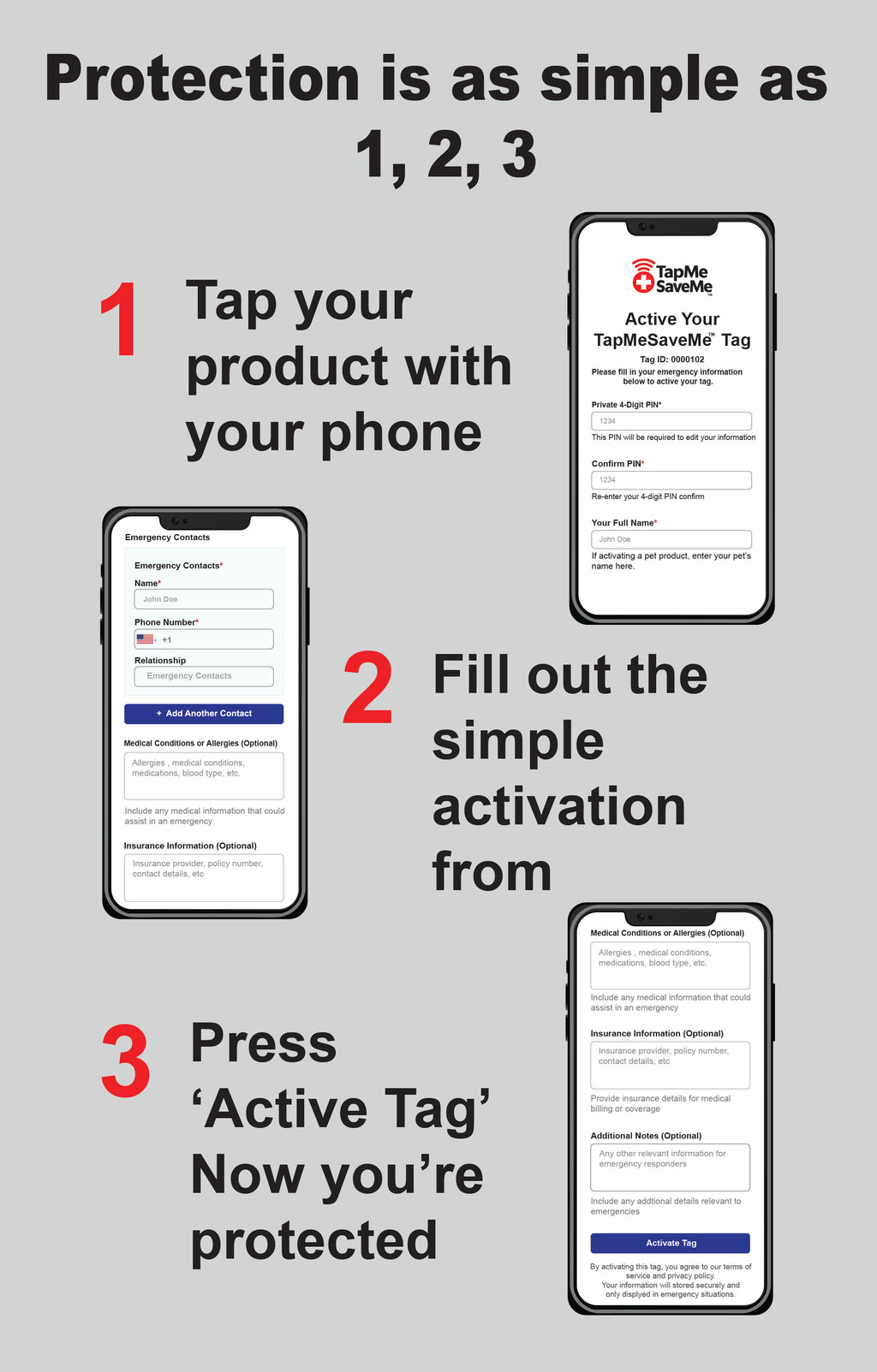 2-Pack – NFC Emergency Contact Sticker