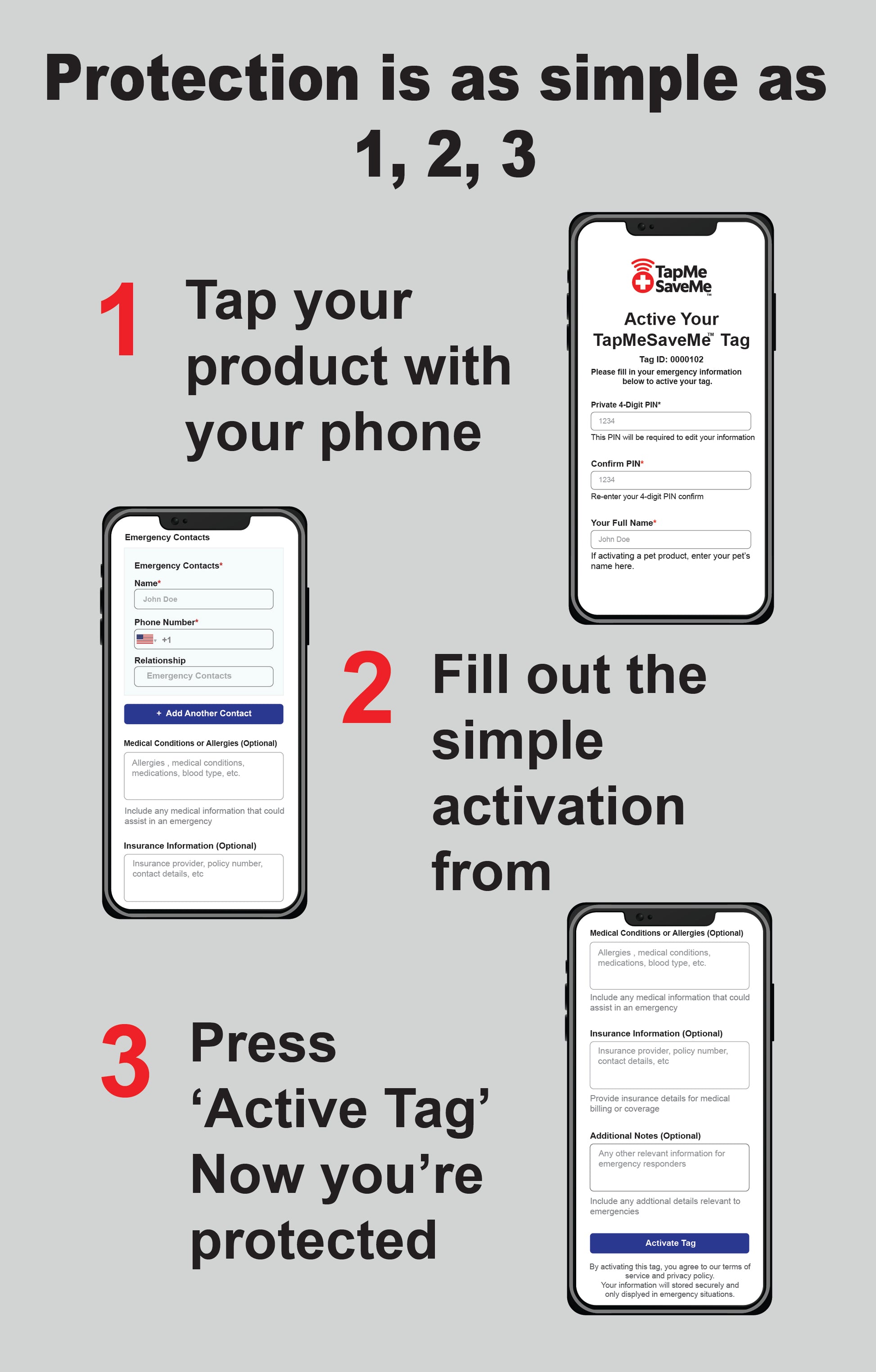 2-Pack – NFC Emergency Contact Sticker